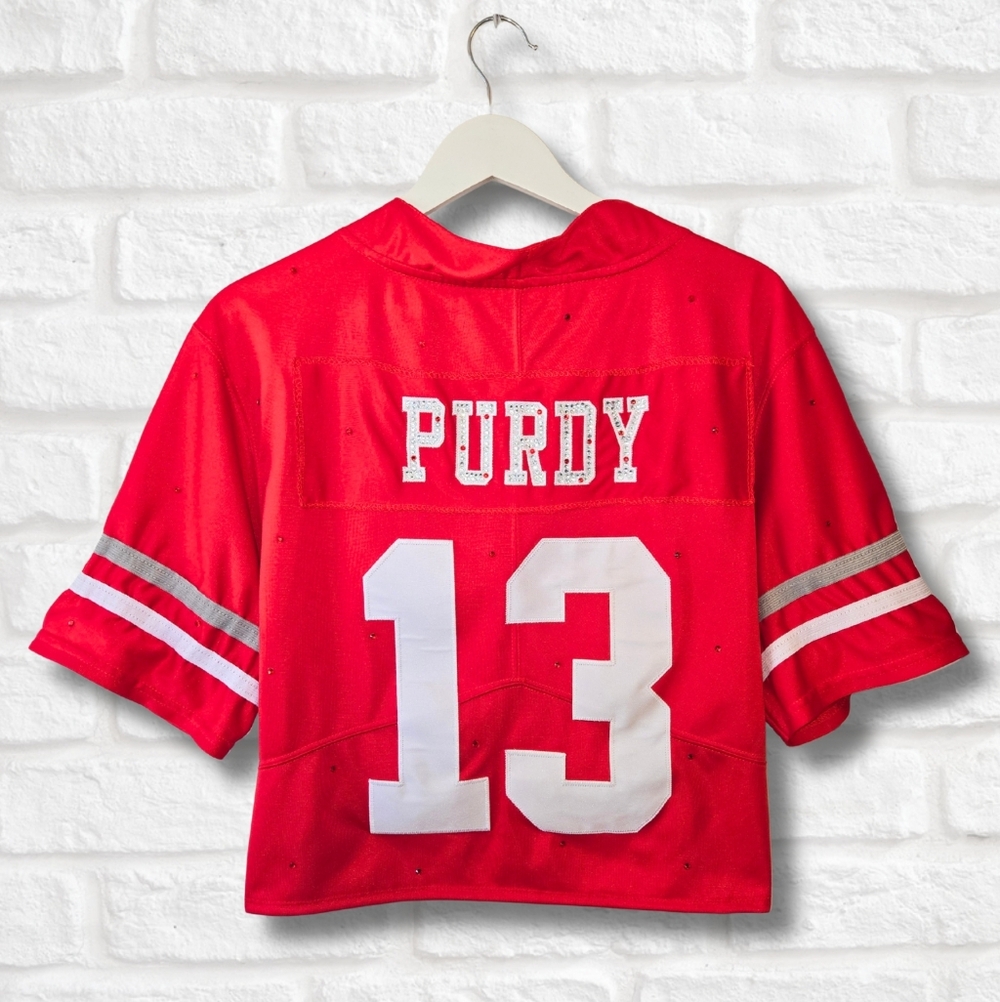 San Francisco 49ers Crop Rhinestone Jersey - Picture 2 of 7